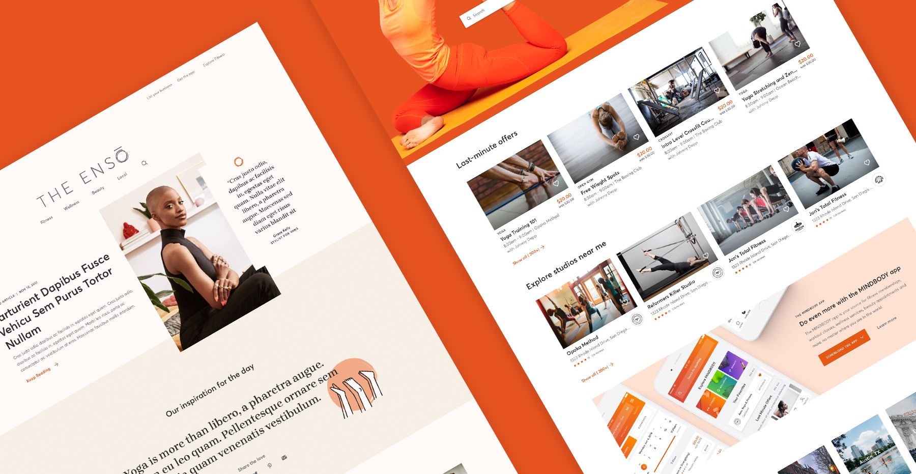 MINDBODY web designs