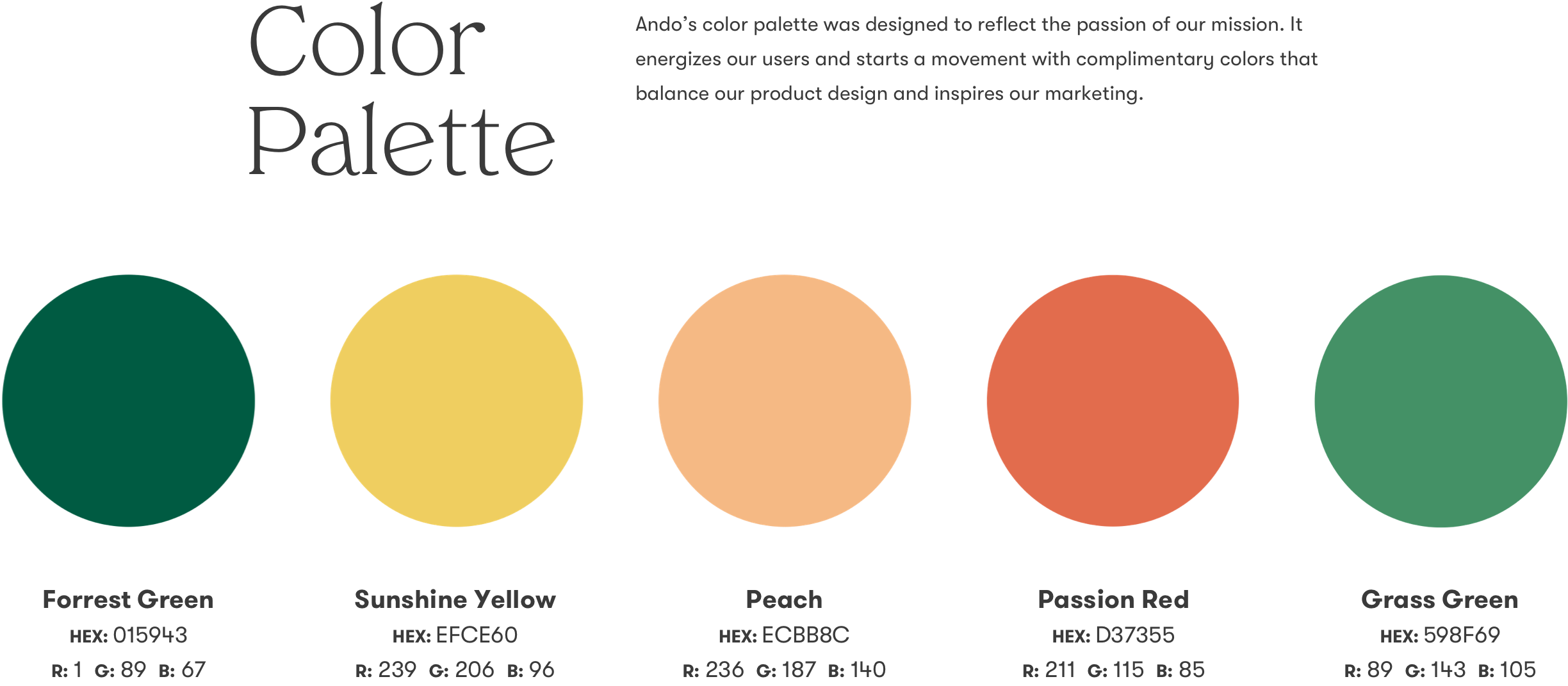 Ando color palette description